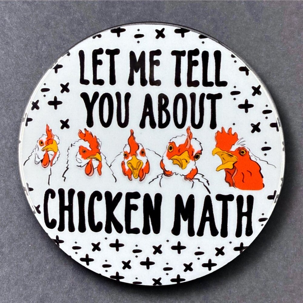 Funny Chicken Math Pet Portrait Art Gift - 5 Item Types Available